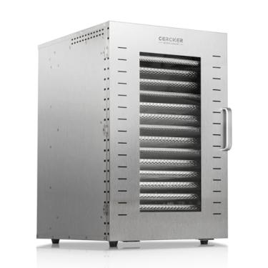Imagem de Máquina desidratadora de alimentos comercial, 16 bandejas, desidratadora de frutas grande de 27 pés quadrados para secador de alimentos, secador de carne de 1500 W para ceca, cogumelos, carne de