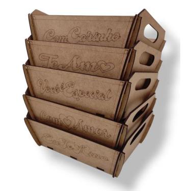 Imagem de 5 Bandejas MDF p/ Kit Presentes e Cestas L-24,5 C-17 A-7 - DoniArts
