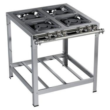 Imagem de Fogão Industrial Stori Premium 4 Bocas 30x30 M14 Aço Inox 430 Metalmaq Fogão Baixa Pressão