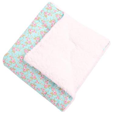 Imagem de Cobertor Para Bebê Estampado Dupla Face Manta Floral Azul