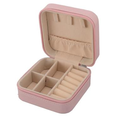 Imagem de YOUTHINK Caixa de Jóias Pequenas Portáteis, Estojo de Jóias de Viagem Com Couro de água Comprovado, Ideal para Anéis Brincos de Colares (Rosy)
