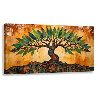 Imagem de Árvore da Vida Arte de Parede Impressão em Tela Harmonia da Vida Fotos de Decoração Pintura Espiritual Natureza Marrom Quente 80x40cmx1