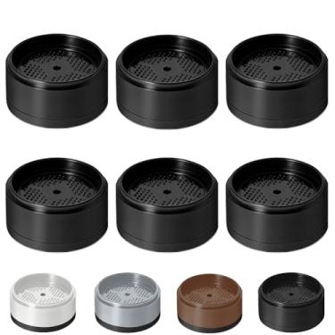 Imagem de Elevadores de cama 2.5 cm, 5.1 cm, 7.6 cm, 10.2 cm resistente, elevador de móveis ajustável para mesa, sofá, poltrona, geladeira, máquina de lavar, blocos empilháveis para elevação de cama (preto