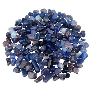 Imagem de Pedras decorativas para aquário de peixes, 450 g, seixos triturados, naturais, cascalho, polido, formato irregular, enchimento de vasos, pedras suculentas - azul