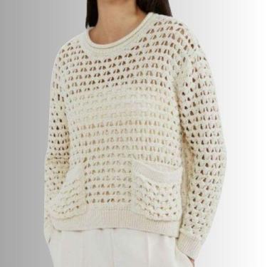 Imagem de Blusa Manga Longa em Tricô e Bolsos - Hering, P, Beige