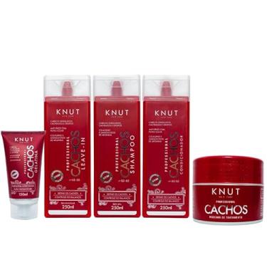 Imagem de Kit Knut Tratamento Cachos Shampoo e Condicionador 250ml Máscara 300g e Leave in Protetor Térmico 250ml 5 Itens