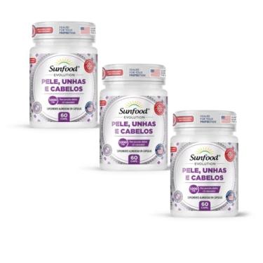 Imagem de KIT 03 PELE, UNHAS E CABELOS 1.000MG 60 CAPSULAS - SUNFOOD EVOLUTION