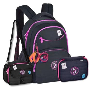 Imagem de Mochila Lancheira E Estojo Box Kit Escolar Luluca Completo