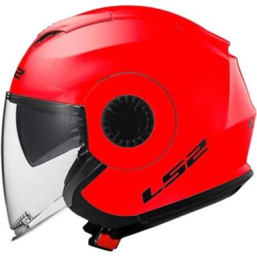 Imagem de Capacete LS2 Aberto Verso OF570 Monocolor, Vermelho, 60