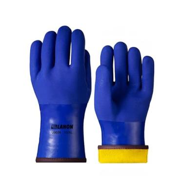 Imagem de Luvas resistentes à prova de frio revestidas de PVC LANON, luvas de trabalho quentes à prova d'água para trabalho com freezer, resistentes a produtos químicos e a óleo, antiderrapantes, grandes