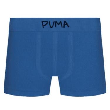 Imagem de Cueca Puma Boxer Microfibra Sem Costura Infantil Cós 35MM, Azul, EG
