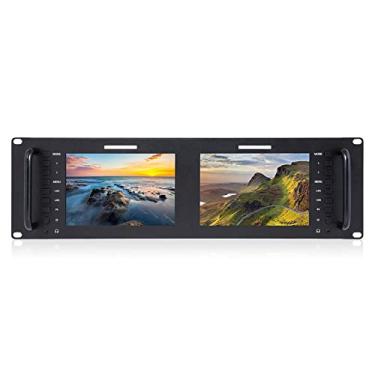 Imagem de FEELWORLD Monitor de montagem em rack D71 Plus -H Dual 7 polegadas 3RU IPS 1920x1200 Broadcast LCD com HDMI, entrada e saída AV