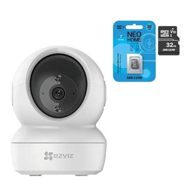 Imagem de Câmera de Segurança Interna C6N 1080p FullHD Wi-Fi Pan-tilt 360 Branca + Cartão de Memória Micro SD 32 GB Hs-tf-d1