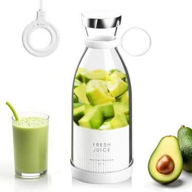 Imagem de Mini liquidificador pessoal portátil para vitaminas: copo pequeno de 350 ml para shakes de proteína com carregamento sem fio - ótimo para mulheres fitness e dieters - ideal para uso em academia