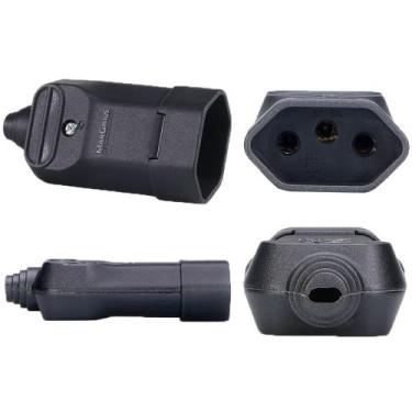 Imagem de 20 Plugue Plug Tomada Fêmea Preta 3 Pinos 2p+t 20a Forte Reforçado Mar