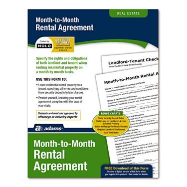 Imagem de Adams Contrato de aluguel mensal a mês, formulários e instruções (LF255), branco