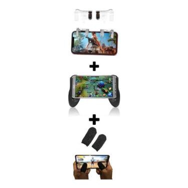 Imagem de Kit 1 Par Luva Dedo Gamer + 1 Gamepad + 1 Par Gatilho L1 R1 - LL