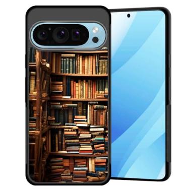 Imagem de BFUKVOU Capa para Pixel 10 Pro XL, capa rígida de policarbonato + TPU macio, antiderrapante, ultrafina, à prova de choque, para Google Pixel 10 Pro XL 6,8 polegadas 2025, livros vintage na estante