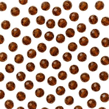 Imagem de Kit 200 Cristais Miçangas Marrom Facetada 8 mm Umbanda Guia