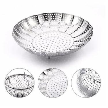 Imagem de Cesto de Cozimento a Vapor em Inox - Para Legumes e Verduras - Cozinha - Vaporeira