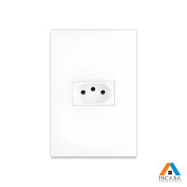 Imagem de Kit 10 Tomada 2p+t 10a Apoio Lissê Conjunto Espelho 4x2 250v Branco