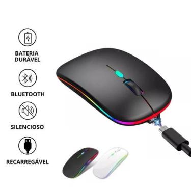 Imagem de Mouse Sem Fio Usb Recarregável Bluetooth Rgb: Cores - Dk