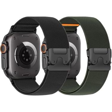 Imagem de Pulseira elástica para Apple Watch séries 10, 9, 8, 7, 6, 5, 4, 3 e SE, Ultra/2 de 49 mm e mulheres, 44 mm, 45 mm, 46 mm, 41 mm, 40 mm, 38 mm, 4 mm, 4 mm, SE, Ultra/2 de 49 mm