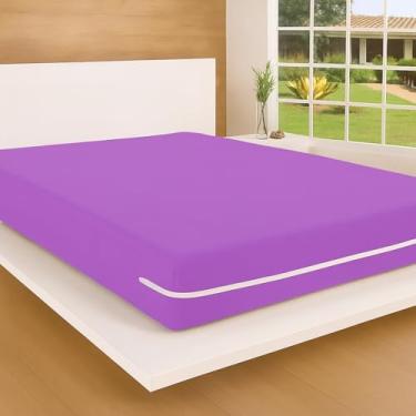 Imagem de Protetor de Colchão Queen, Malha Gel, Impermeável com Zíper, 140x190 cm (ROXO)