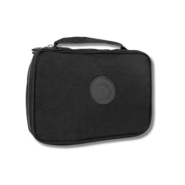 Imagem de Estojo Escolar Box Grande Preto com 2 Divisórias – Organizador Resistente para Lápis, Canetas e Materiais de Escrita