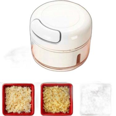 Imagem de Processador Manual Alimentos Alho Cebolas Legumes Pote 200Ml