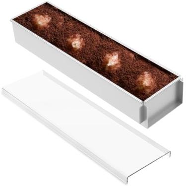 Imagem de FALESOUL Bandeja retangular para assar queijo, lateral removível, fácil de limpar, molde de assadeira de bolo, 40 x 9 x 6 cm, molde de forma antiaderente para bolo, molde de assadeira para bolo de