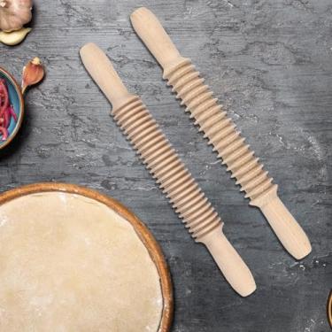 Imagem de DJAPWPX 2 cortadores de pasta de madeira – Rolo de massa de madeira fácil de usar