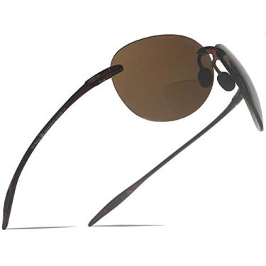 Imagem de SAMBA SHADES Óculos de sol de leitura bifocais Maui Sports Pilot Ultra Flex TR90 Readers Under the Sun, Marrom, M