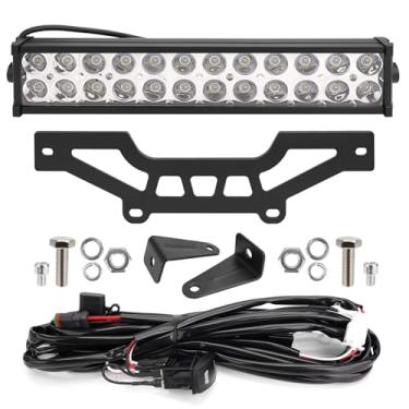 Imagem de JERBOR Suporte para barra de luz de torre de choque X3 adequado para Can-Am Maverick X3 Max X RS Turbo R, incluindo barra de luz LED de 40 W e chicote de fiação do interruptor basculante (branco)