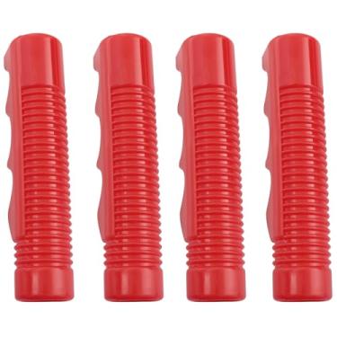 Imagem de LQ Industrial 4 peças, 3/10.2 cm vermelho plástico bicicleta triciclo mountain bike guidão ferramenta antiderrapante adequado para scooters