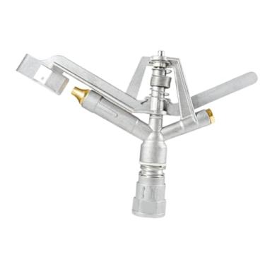 Imagem de Generic Aspersor de impacto rotativo de jardim com entrada de 1" e acessórios de liga metálica para irrigação de pátios e parques, bico duplo com braço