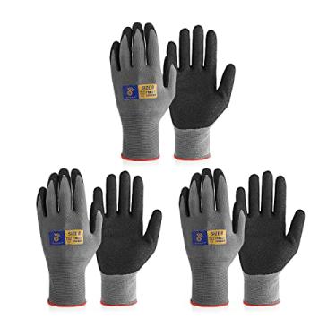 Imagem de HANDLANDY Luvas de trabalho de nitrilo para homens e mulheres, 3 pares de luvas de trabalho finas respiráveis para trabalho de jardim e quintal, luvas de construção de jardinagem revestidas com