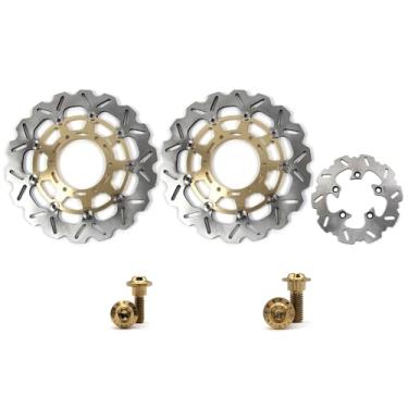 Imagem de Arashi Discos de freio dianteiros traseiros rotores com parafusos de montagem para Suzuki GSXR 600 750 2008-2017, GSXR 1000 2009-2015, peças de acessórios de reposição de motocicleta