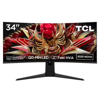 Imagem de Monitor Gamer Curvo TCL 34 Polegadas QLED Mini LED WQHD R83Q 180Hz 1ms (GtG) HDR 1400 nits 34R83Q