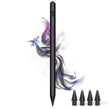 Imagem de Caneta Stylus para iPad 9º e 10º – Lápis de carregamento tipo C para iPad Palm Rejection Active Pen compatível com Apple iPad 6/7/8/9/10/11 (A16), Air 3/4/5/M2/M3, Mini 5/6, Pro 27.9 cm/32.8 cm/M4