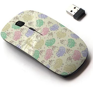 Imagem de Mouse sem fio de 2,4 G com design de padrão fofo para todos os laptops e desktops com nano receptor - aquarela