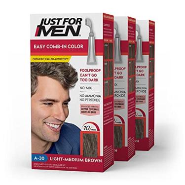 Imagem de Tintura de cabelo Easy Comb-In Color, marrom claro a médio, A-30, pacote com 3