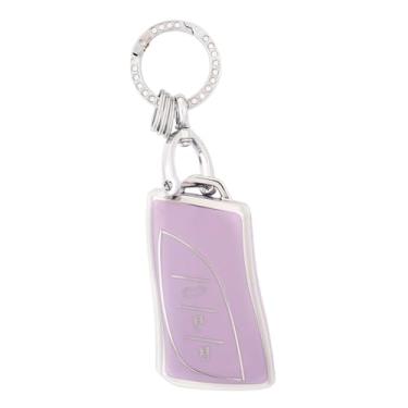Imagem de Capas para Chaveiro, TPU Chave de Carro Capa Protetora com Chaveiro e Chave de Fenda para 2018-2025 Modelos ES250 ES350 LS500 LC500 LC500h UX200 NX300h RX450h TX350 TX550h (Roxo)