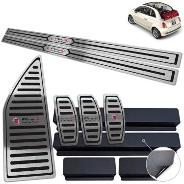 Imagem de Soleira Pedaleira Manual Descanso Preto 500 Cabrio 12 a 2015