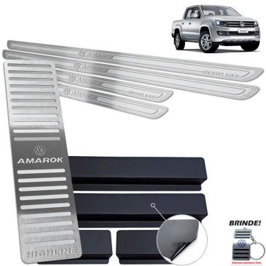 Imagem de Descanso Soleira Amarok Highline 2016 2020 Prata Alto Relevo