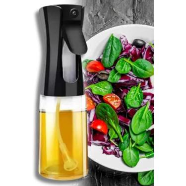 Imagem de Azeite Spray 200ml Pulverizador Óleo Vinagre Vidro Galheteiro Culinário Cozinha Borrifador Chefe Multiuso Plástico Premium Salada Versátil Tempero Preto