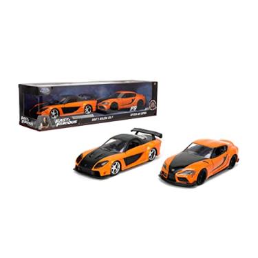 Imagem de Fast & Furious 1:32 Han's Mazda RX-7 & Toyota GR Supra Die-cast Car Twin Pack, Toys for Kids and Adults