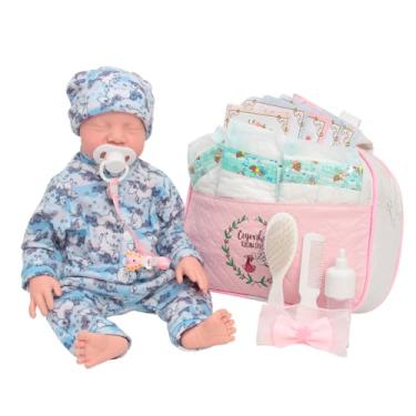 Imagem de Bebê Reborn Realista Lívia Pijama Unicórnio Com Bolsa
