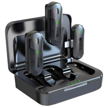 Imagem de Microfone Lapela Profissional Sem Fio Duplo Hrebos If-207 Preto