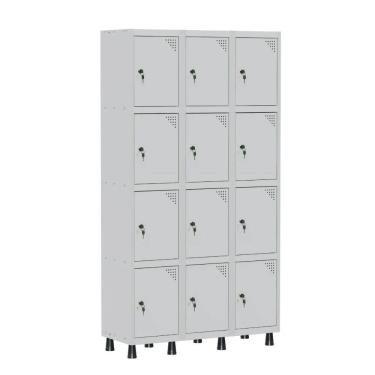 Imagem de Roupeiro 12 Portas Pequenos Com Fechadura Cinza Pandin